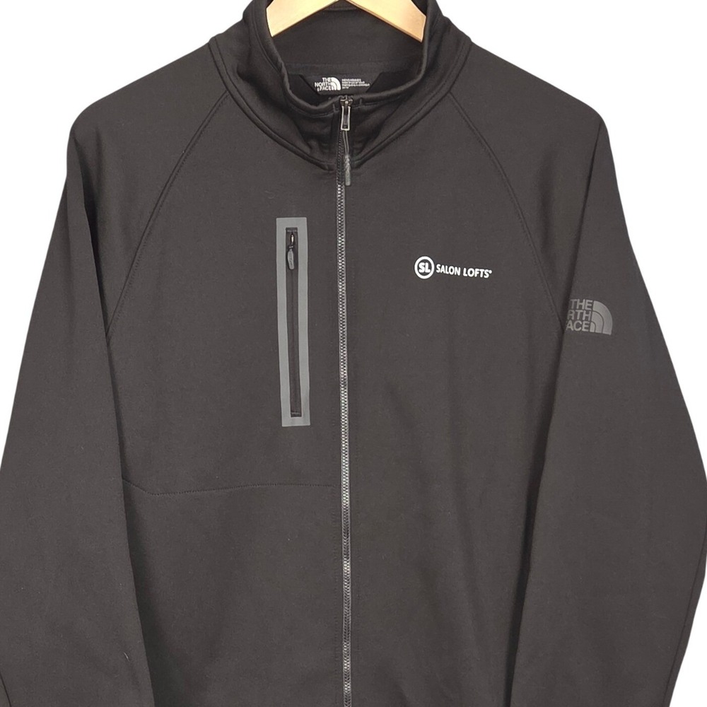 The North Face Canyon Flats Jacket Men Medium Black Fleece Company Logo NF0A3LH9